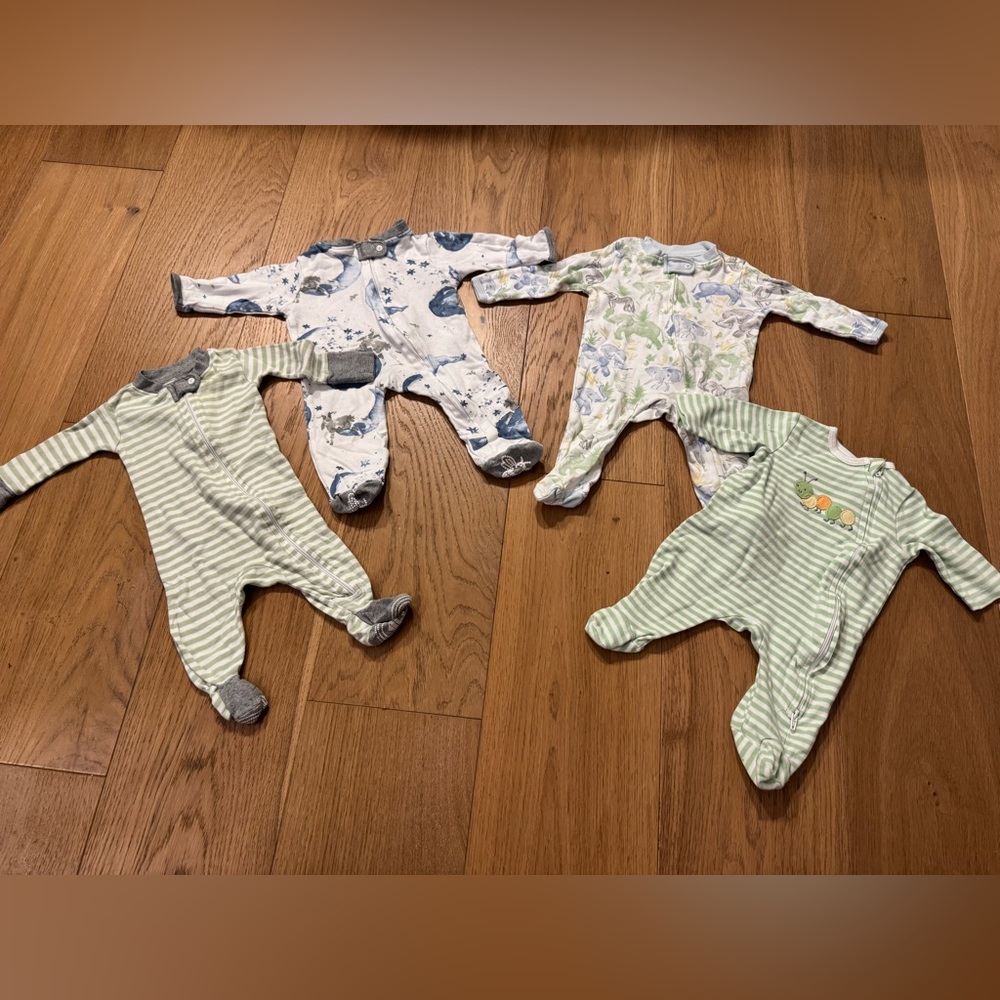 Burt’s Bees Baby Pajama Bundle Blues and Greens
